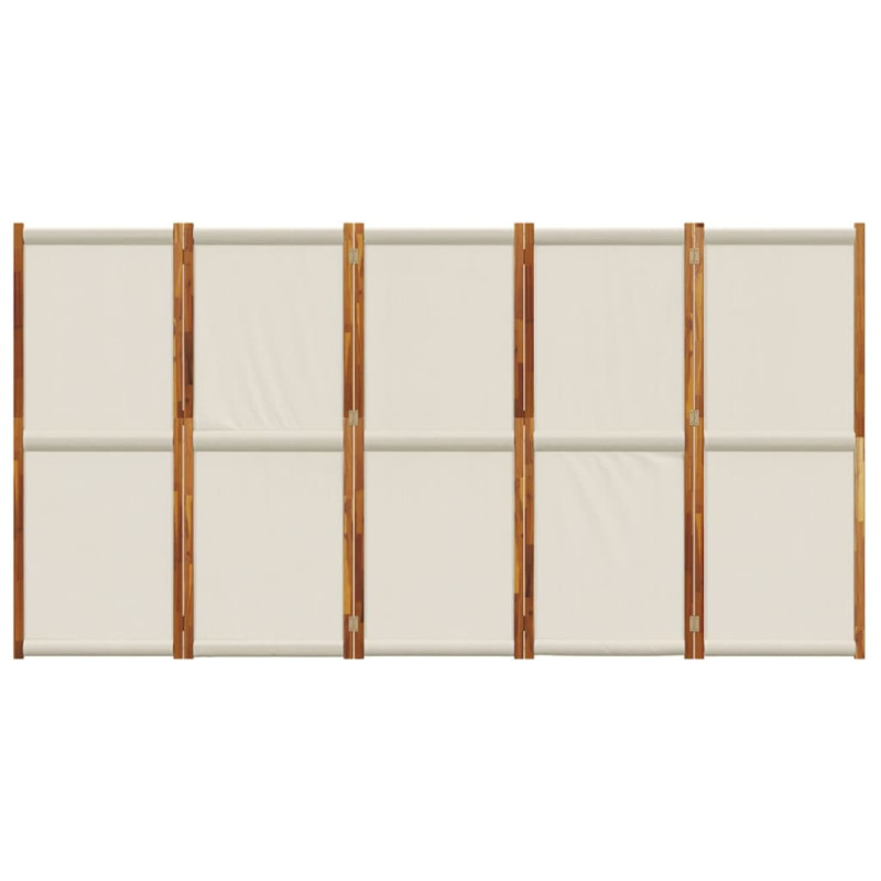 Parawan 5-panelowy, jasnoszary, 350x180 cm