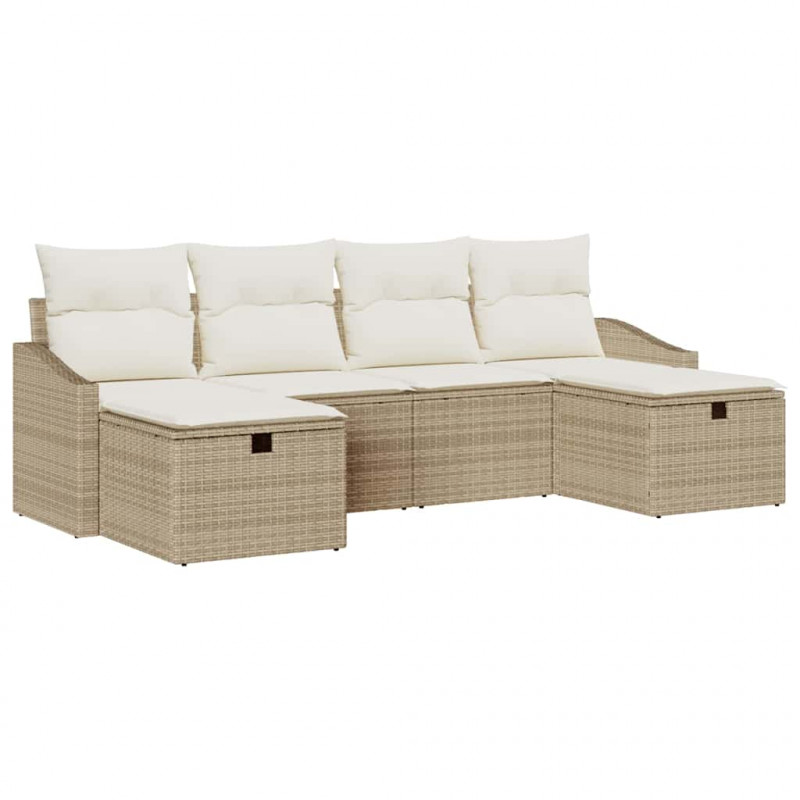 Zestaw Sof z poduszką 6 pcs polirattan