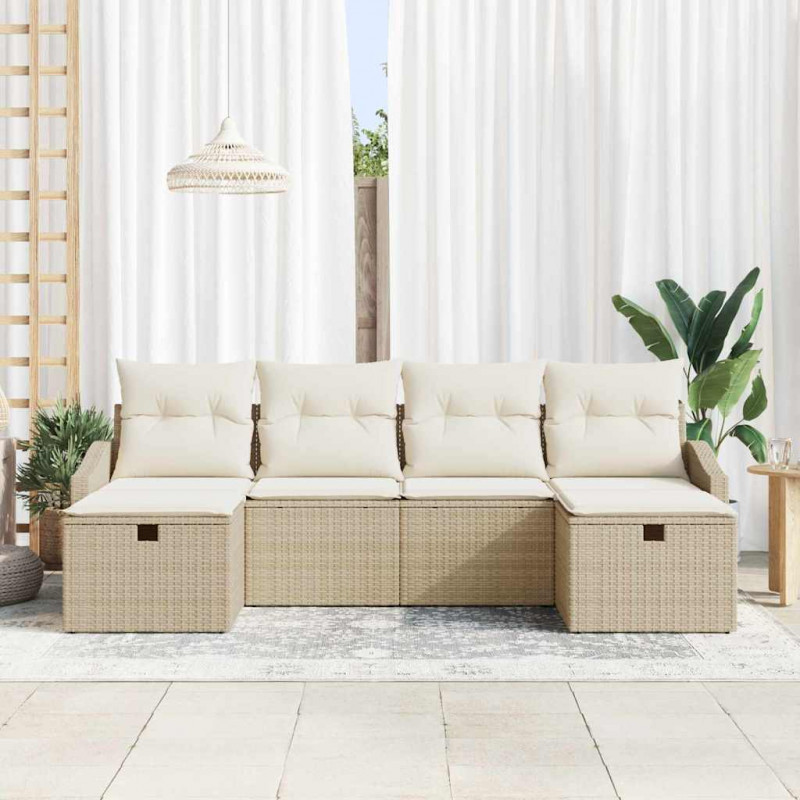 Zestaw Sof z poduszką 6 pcs polirattan