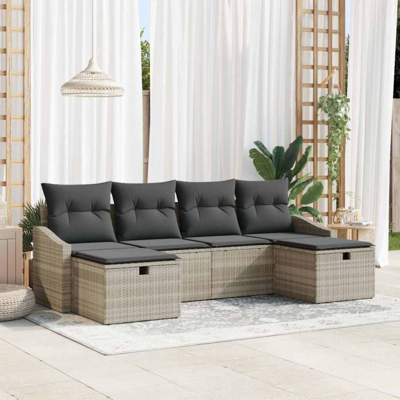 Zestaw Sof z poduszką 6 pcs polirattan