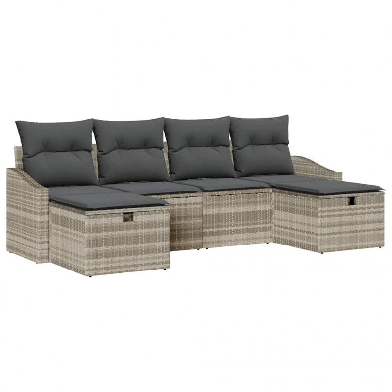 Zestaw Sof z poduszką 6 pcs polirattan