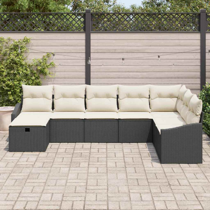 Zestaw Sof z poduszką 9 pcs polirattan