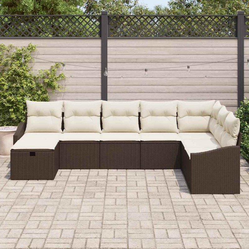 Zestaw Sof z poduszką 9 pcs polirattan