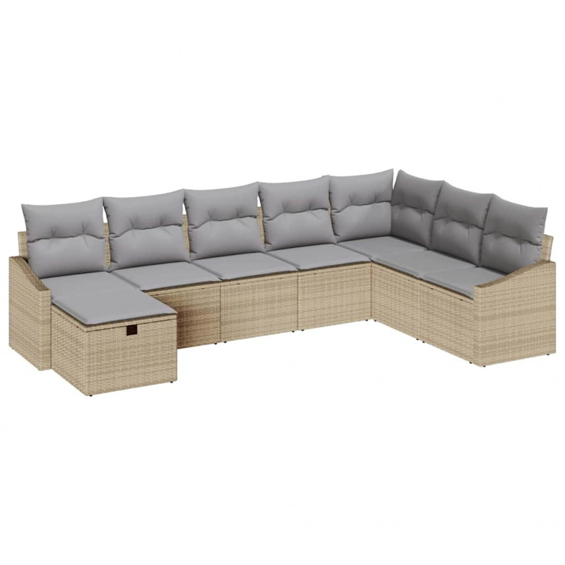Zestaw Sof z poduszką 9 pcs polirattan