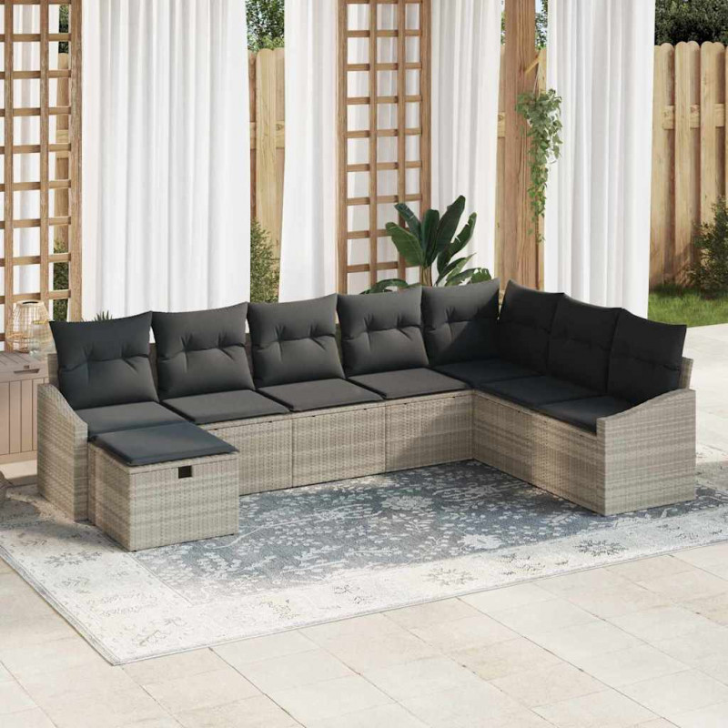 Zestaw Sof z poduszką 9 pcs polirattan