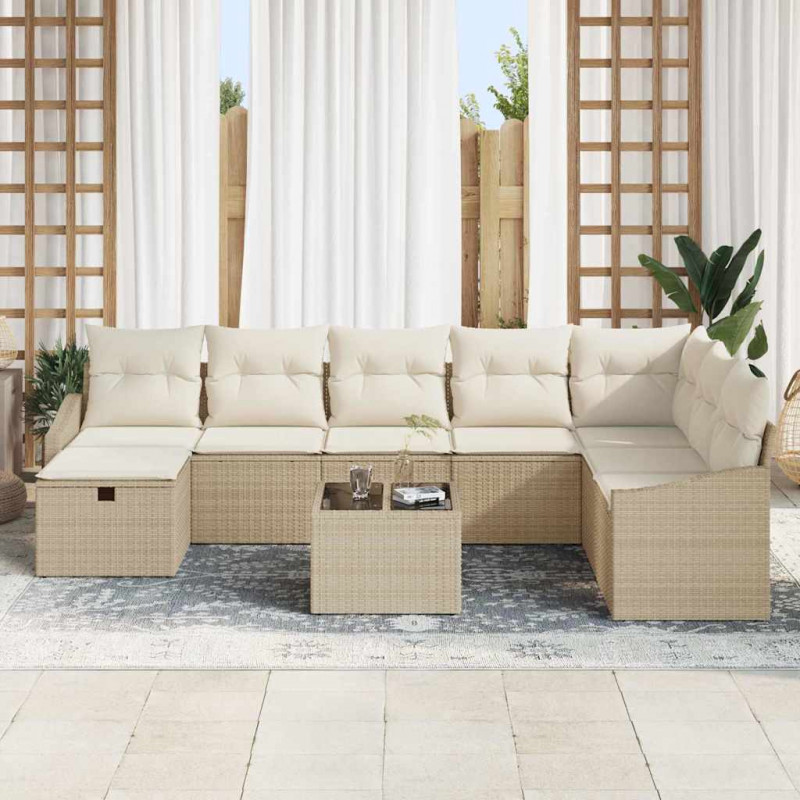 Zestaw Sof z poduszką 8 pcs polirattan