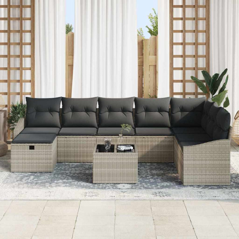 Zestaw Sof z poduszką 9 pcs polirattan