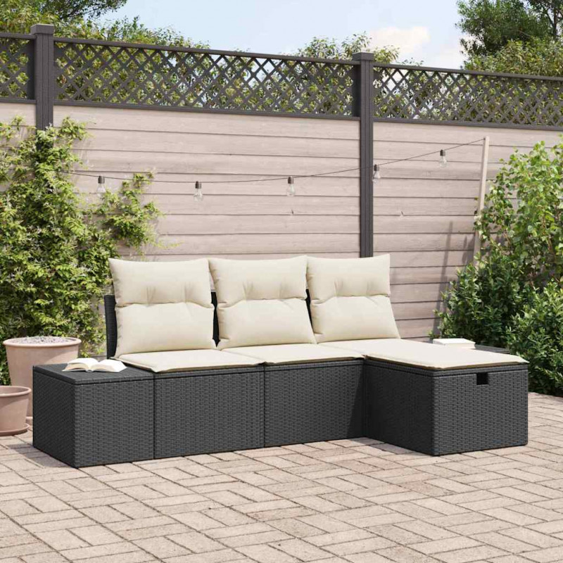 Zestaw Sof z poduszką 4 pcs polirattan