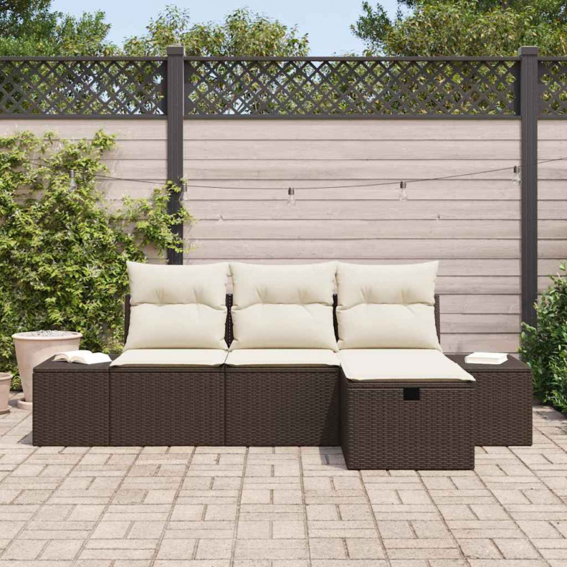 Zestaw Sof z poduszką 4 pcs polirattan