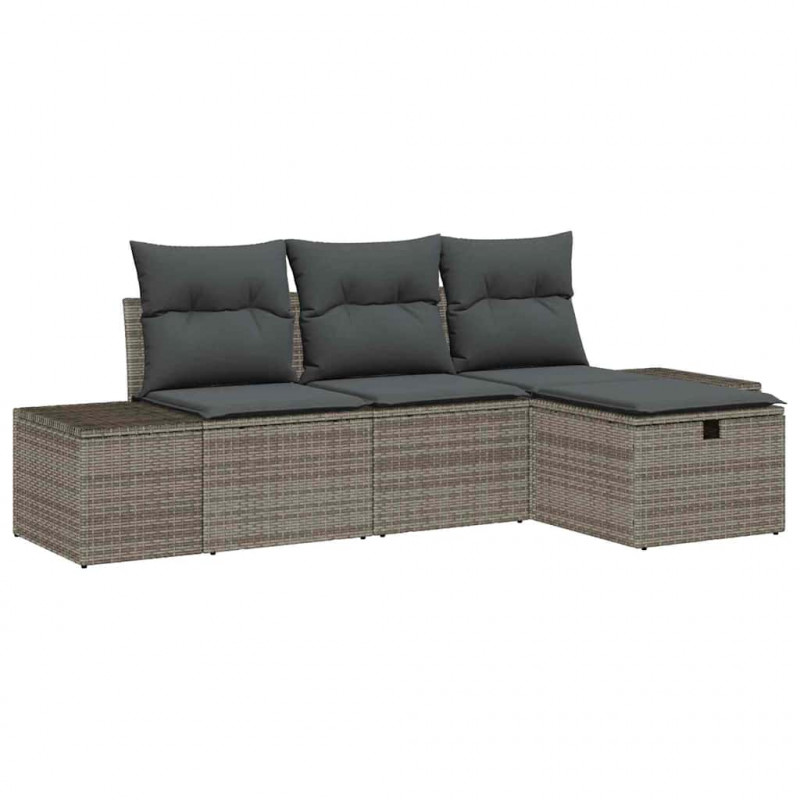 Zestaw Sof z poduszką 4 pcs polirattan