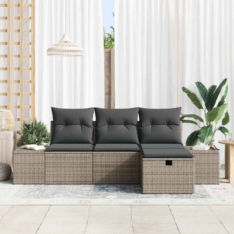 Zestaw Sof z poduszką 4 pcs polirattan