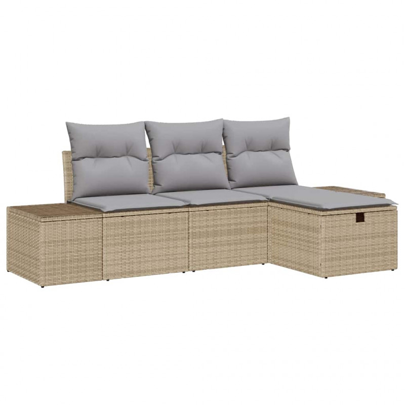 Zestaw Sof z poduszką 4 pcs polirattan