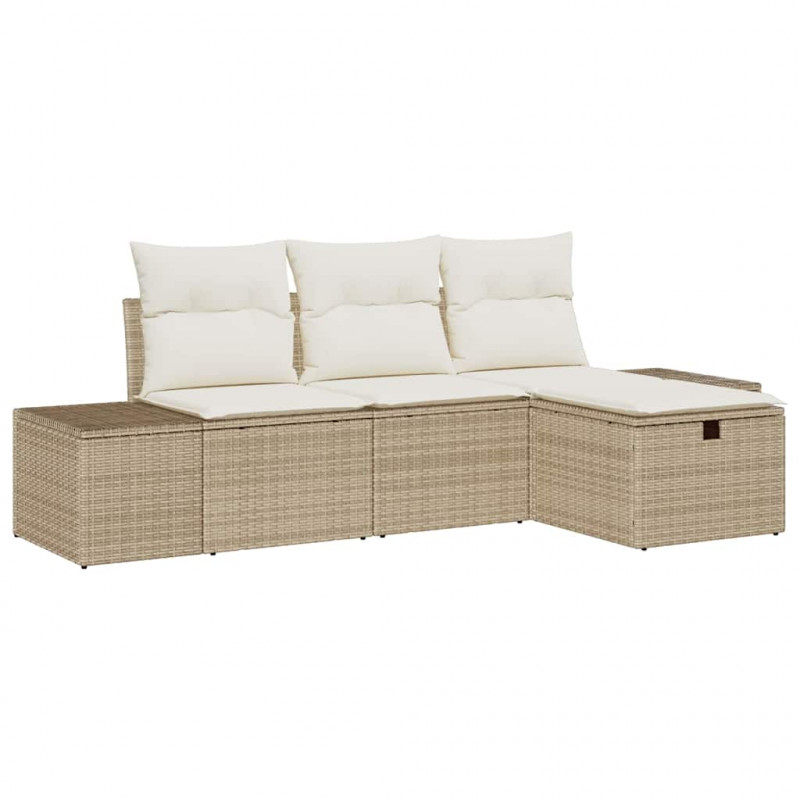 Zestaw Sof z poduszką 4 pcs polirattan