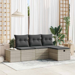 Zestaw Sof z poduszką 4 pcs polirattan