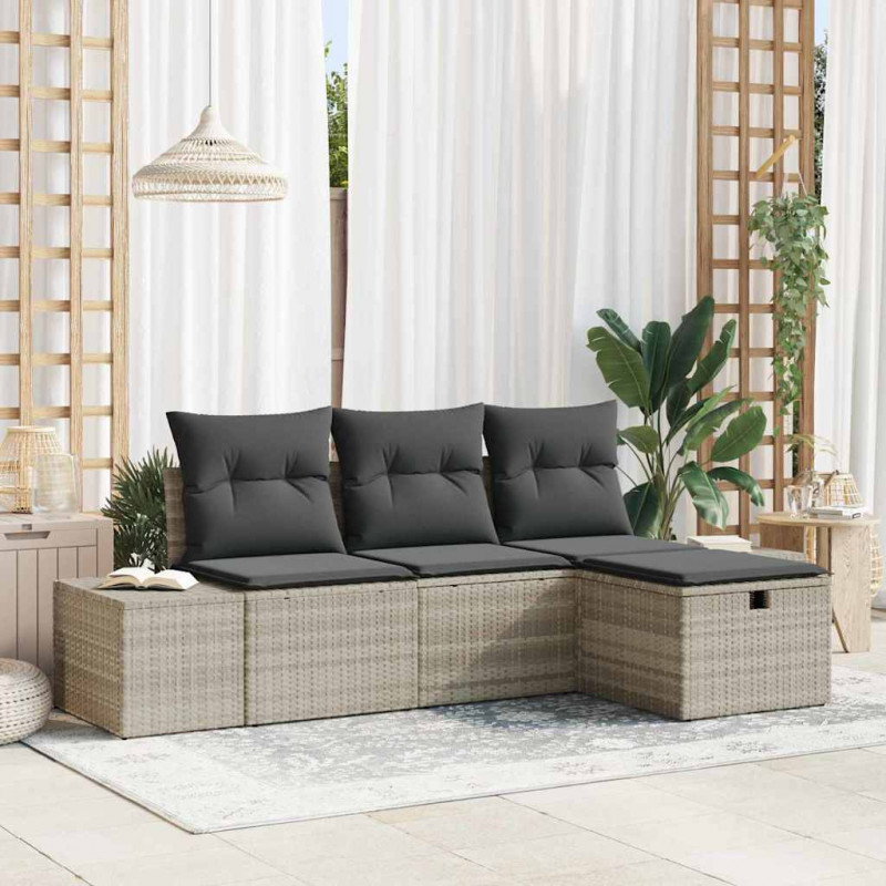 Zestaw Sof z poduszką 4 pcs polirattan