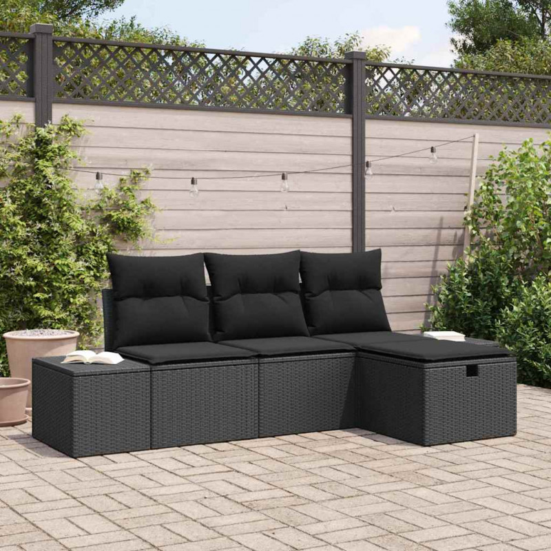 Zestaw Sof z poduszką 4 pcs polirattan