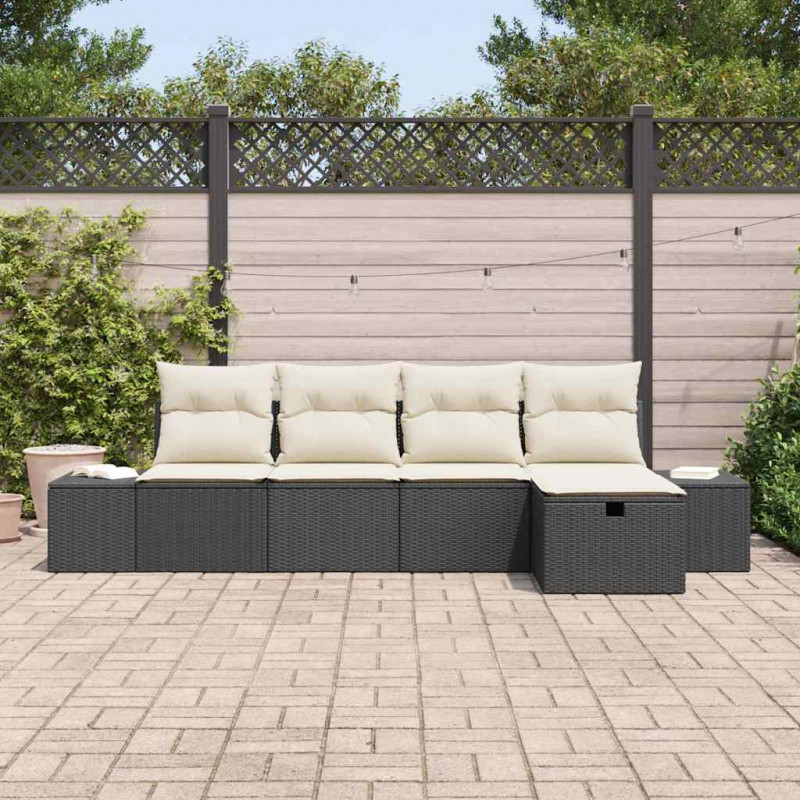 Zestaw Sof z poduszką 5 pcs polirattan