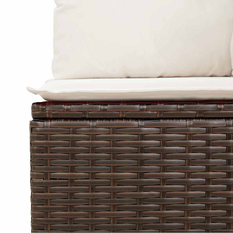 Zestaw Sof na Ogród z poduszką 6 pcs Brązowy polirattan