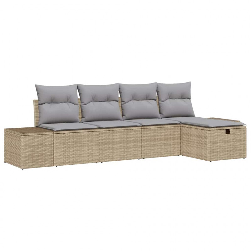 Zestaw Sof z poduszką 5 pcs polirattan