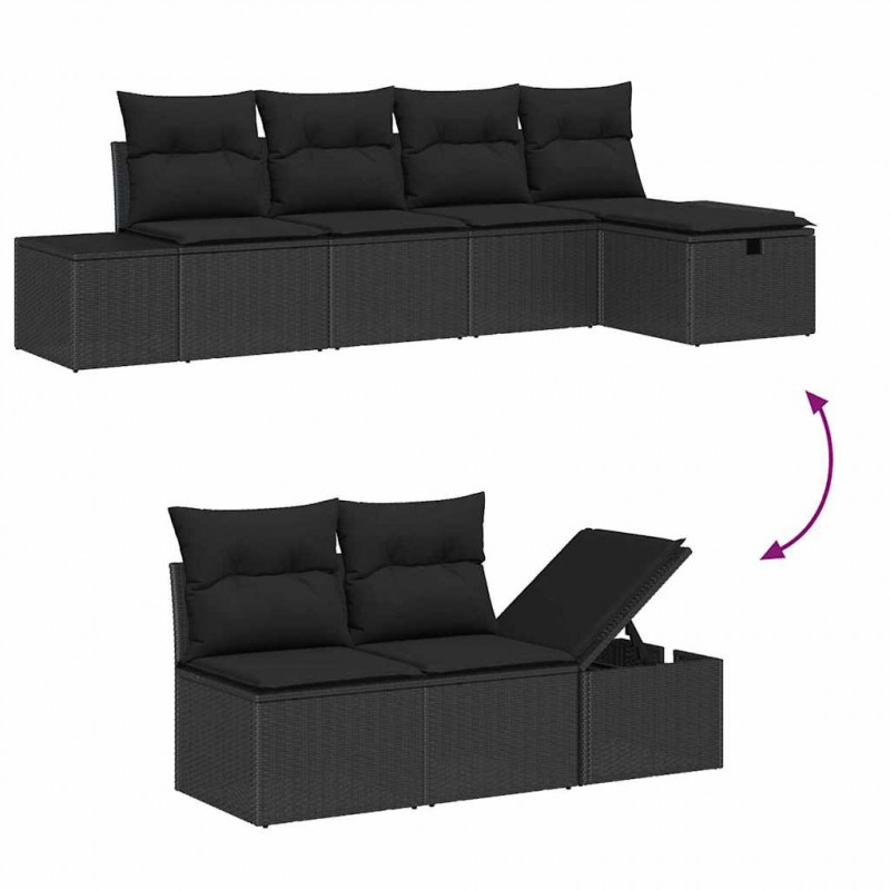 Zestaw Sof z poduszką 6 pcs polirattan