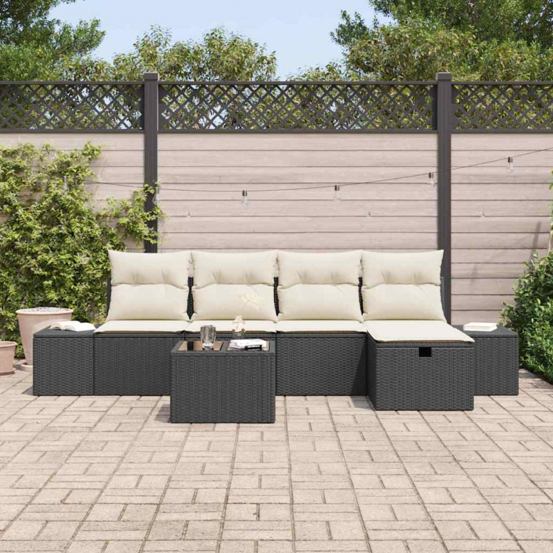 Zestaw Sof z poduszką 6 pcs polirattan