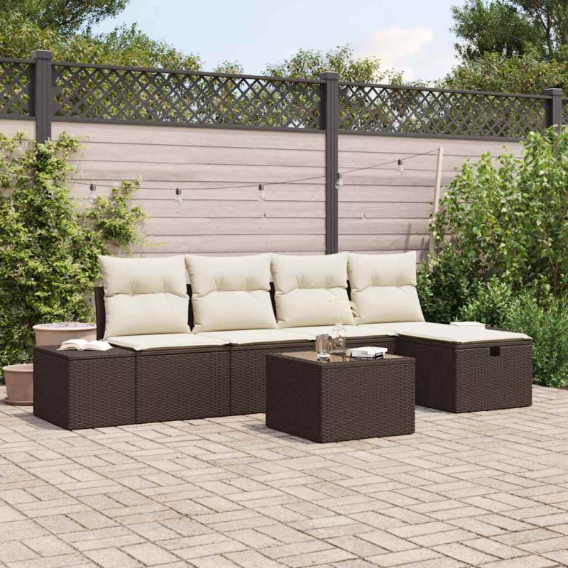 Zestaw Sof z poduszką 6 pcs polirattan