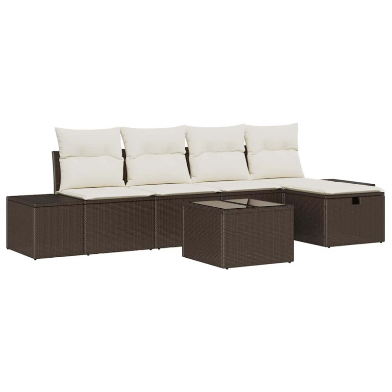 Zestaw Sof z poduszką 6 pcs polirattan