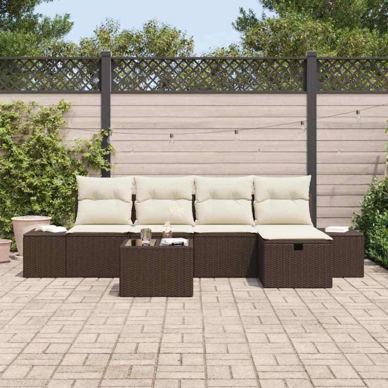 Zestaw Sof z poduszką 6 pcs polirattan