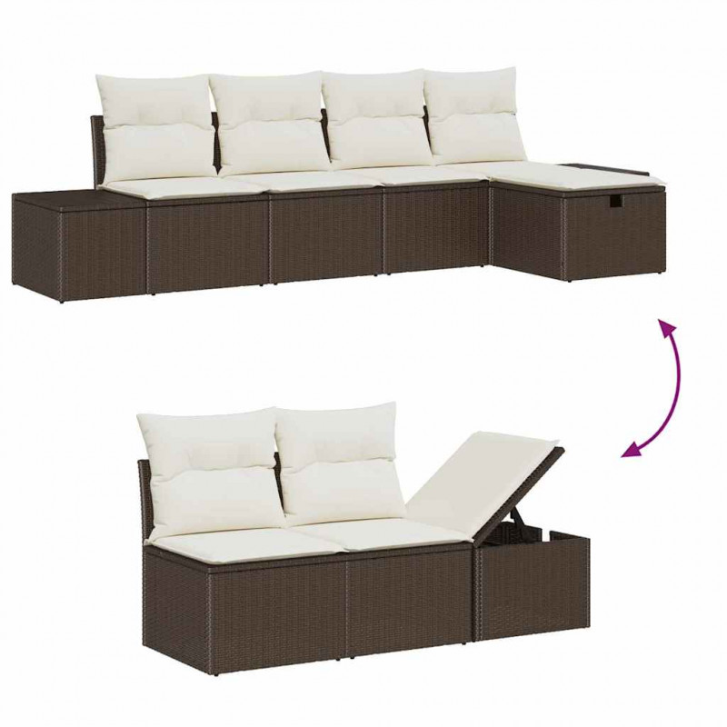 Zestaw Sof z poduszką 6 pcs polirattan