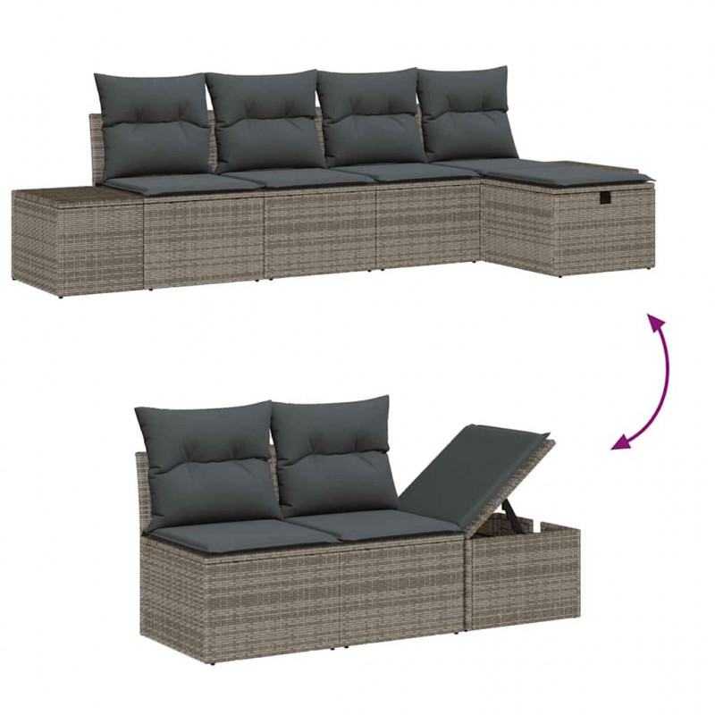 Zestaw Sof z poduszką 5 pcs polirattan