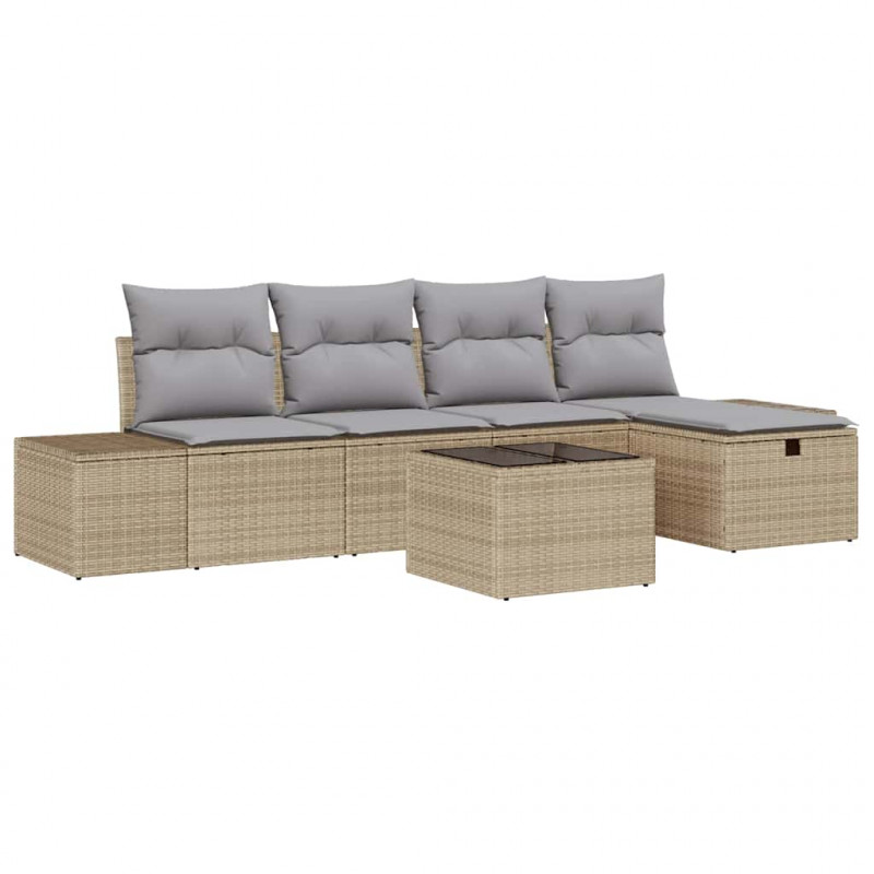 Zestaw Sof z poduszką 5 pcs polirattan