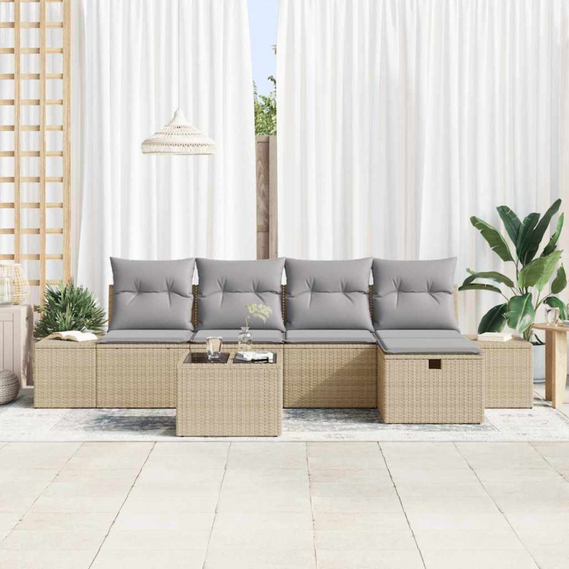 Zestaw Sof z poduszką 5 pcs polirattan