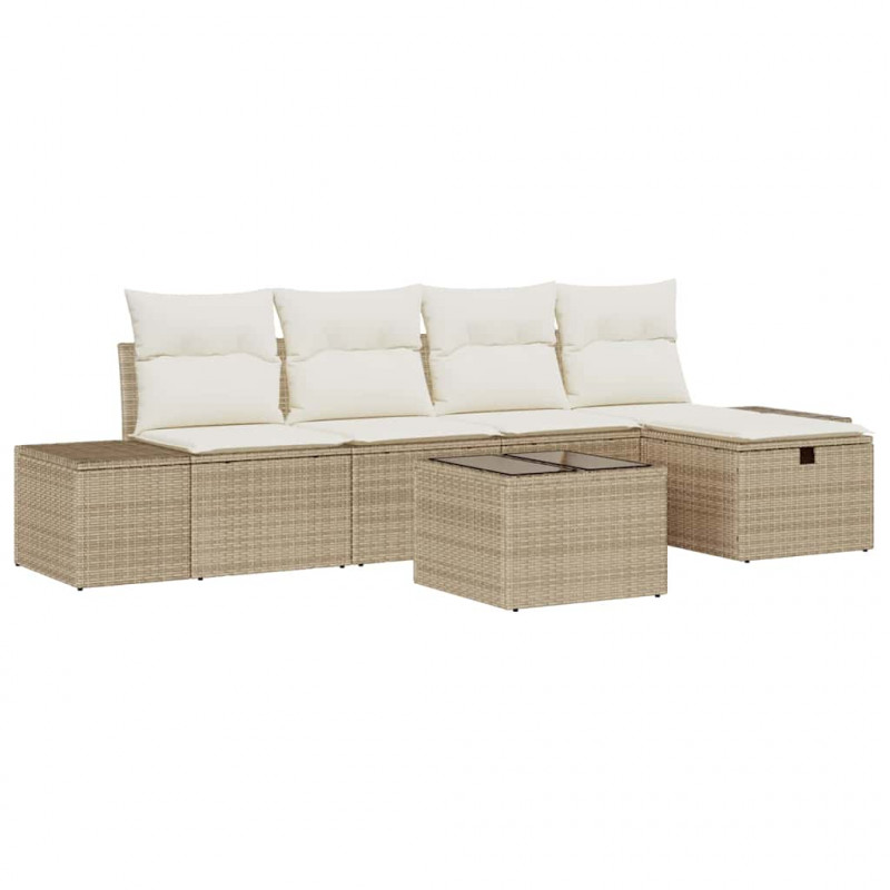 Zestaw Sof z poduszką 6 pcs polirattan