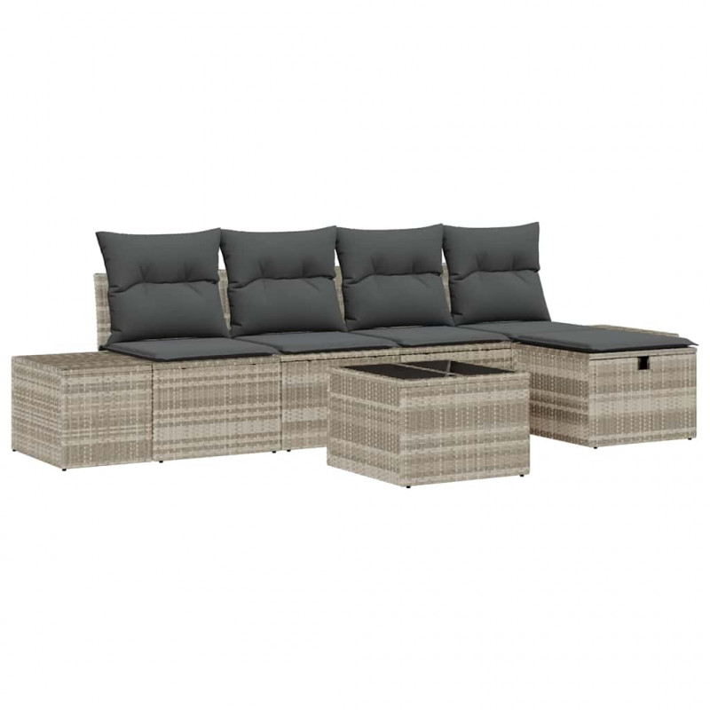 Zestaw Sof z poduszką 6 pcs polirattan