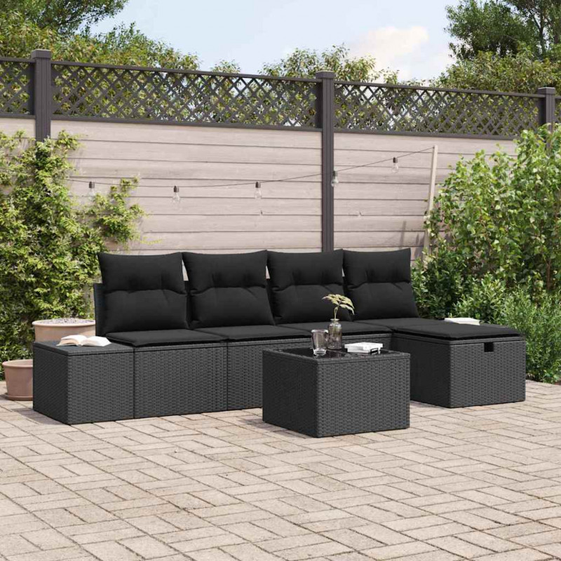 Zestaw Sof z poduszką 5 pcs polirattan