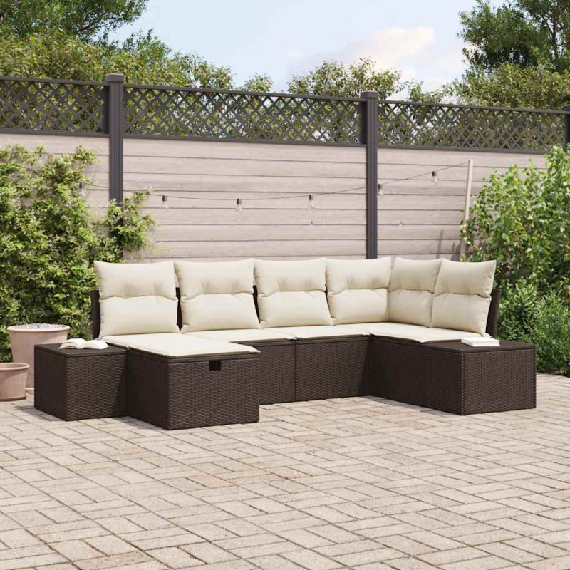 Zestaw Sof z poduszką 6 pcs polirattan