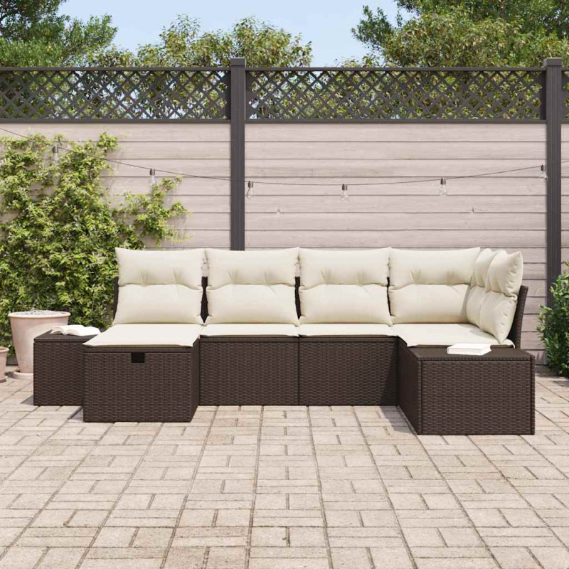 Zestaw Sof z poduszką 6 pcs polirattan