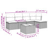 6-cz. zestaw mebli ogrodowych z poduszkami, czarny polirattan