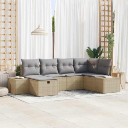 Zestaw Sof z poduszką 6 pcs polirattan