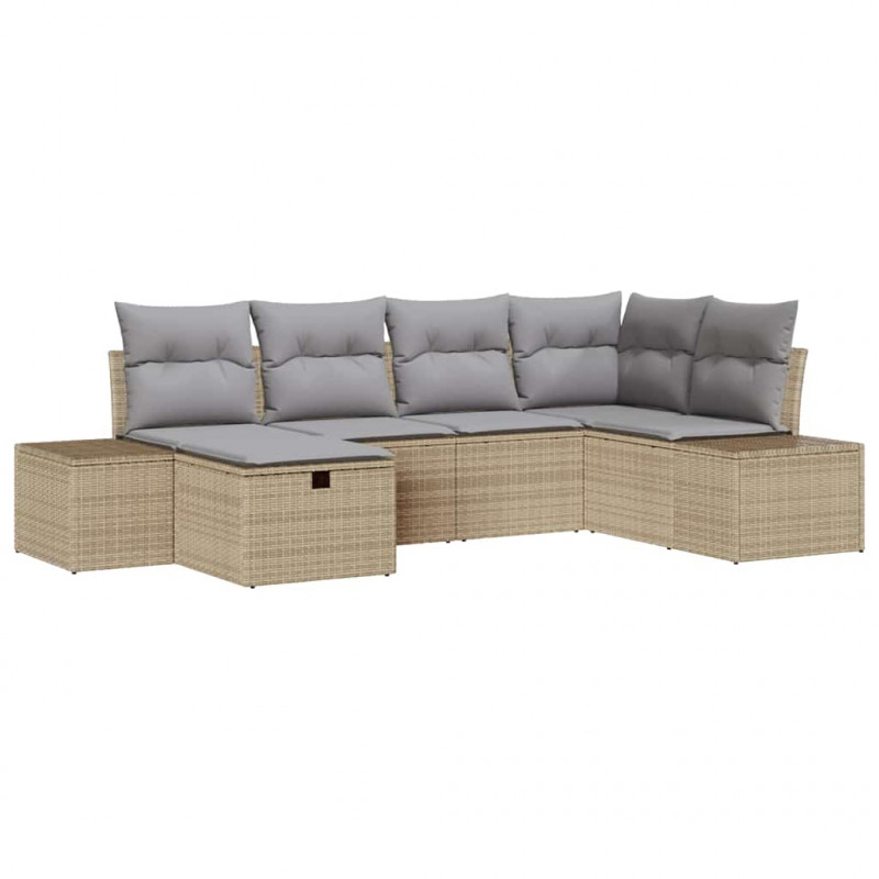 Zestaw Sof z poduszką 6 pcs polirattan