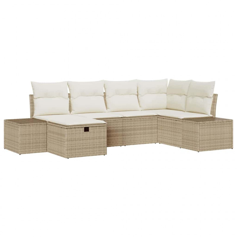 Zestaw Sof z poduszką 6 pcs polirattan