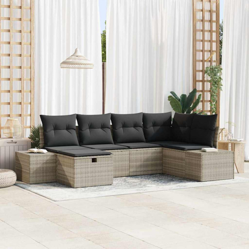 Zestaw Sof z poduszką 7 pcs polirattan