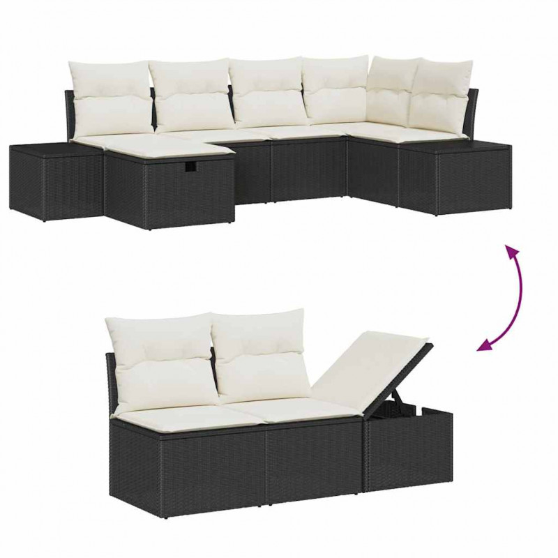 Zestaw Sof z poduszką 7 pcs polirattan