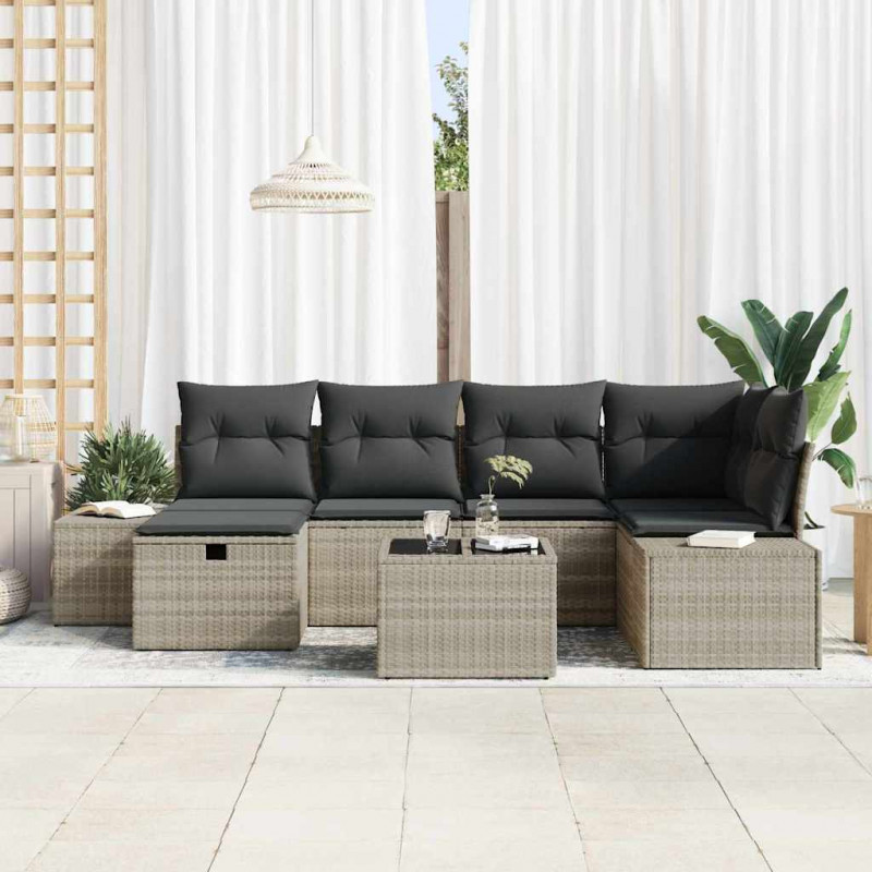 Zestaw Sof z poduszką 6 pcs polirattan