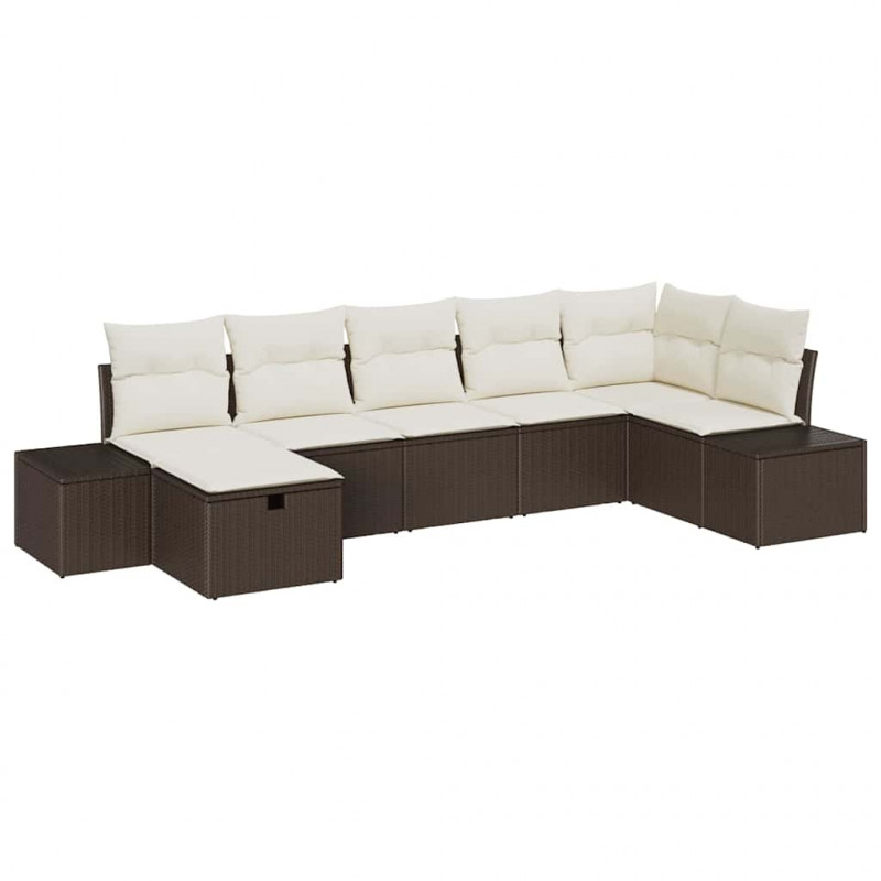 Zestaw Sof z poduszką 7 pcs polirattan
