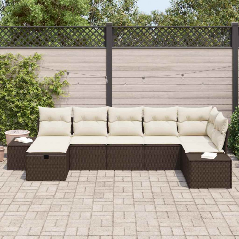 Zestaw Sof z poduszką 7 pcs polirattan