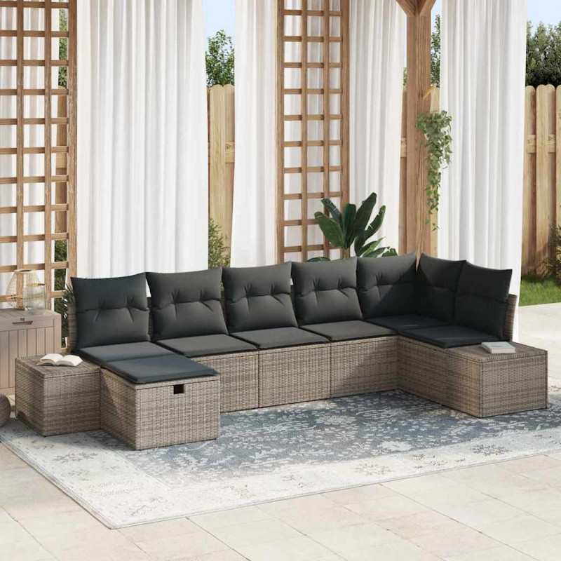 Zestaw Sof z poduszką 7 pcs polirattan