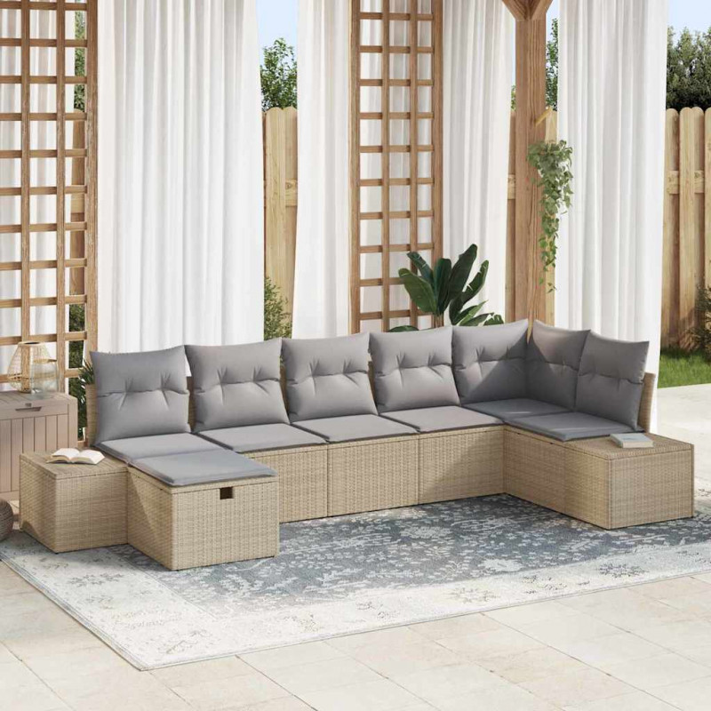 Zestaw Sof z poduszką 7 pcs polirattan