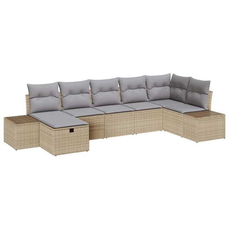 Zestaw Sof z poduszką 7 pcs polirattan