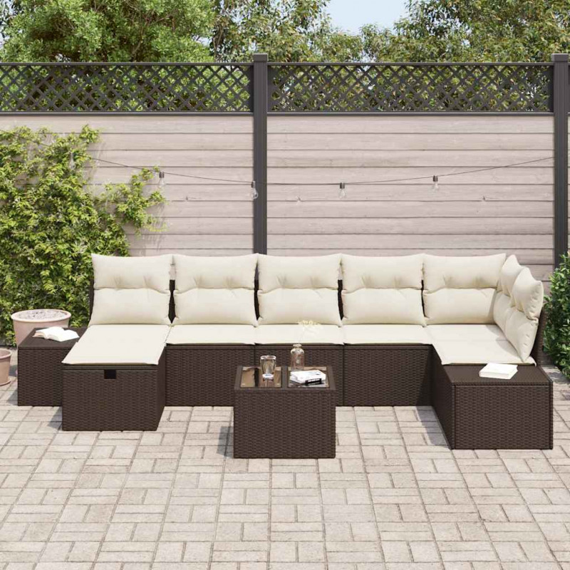 Zestaw Sof z poduszką 8 pcs polirattan